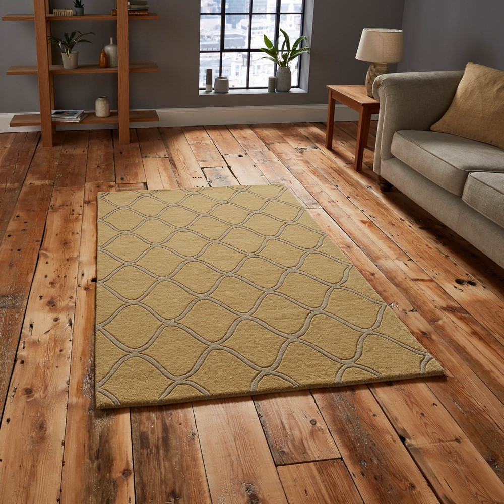 Elements Rugs EL65 Hand Made Wool in Yellow